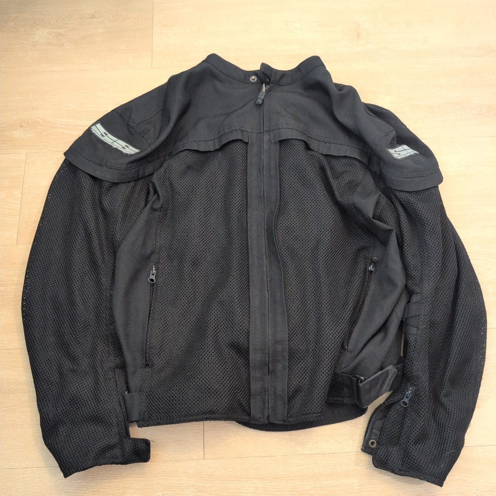 Speed and Strength Mens XL Black Mesh Armored Motorcycle Jacket Biker Punk